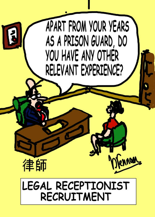 legal cartoon, legal receptionists, paul brennan