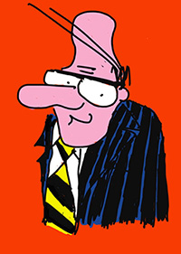 John Fytit lawyer, cartoon character in Law & Disorder eZine by Paul Brennan