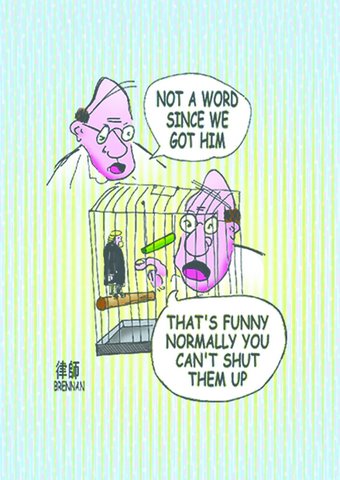 birdcage, legal cartoon, Paul Brennan