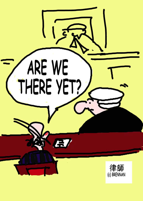 Legal cartoon, law, court, lawyer, solicitor, barrister, Paul Brennan