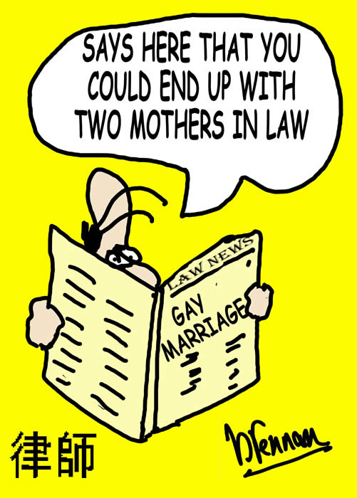 legal cartoon, gay marriage, paul brennan